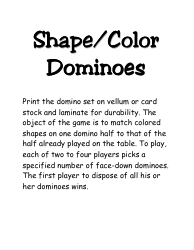 Document preview: Shape/Color Dominoes