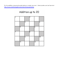 Math Crossword - Addition, Page 2