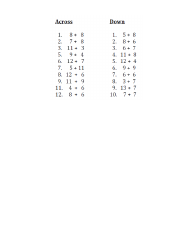 Math Crossword - Addition, Page 3