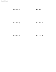 Math Flashcard Templates - Subtraction, Page 3