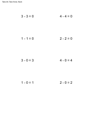 Math Flashcard Templates - Subtraction, Page 5