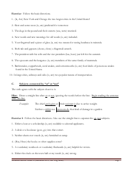 English Grammar Worksheet - Subject-Verb Agreement, Page 7