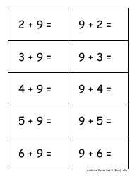 Addition Math Flashcards - Sets, Page 10