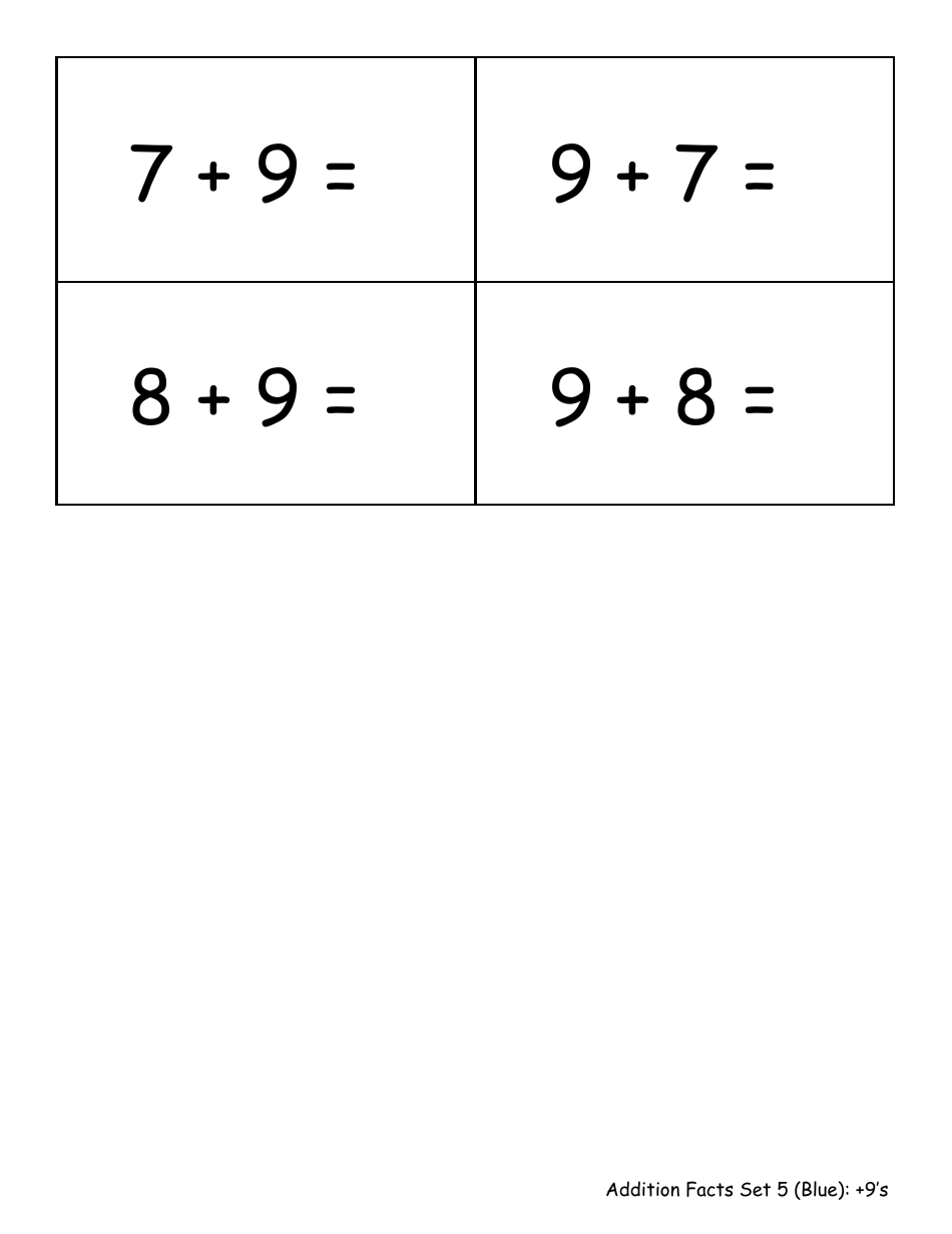 Addition Math Flashcards - Sets, Page 11