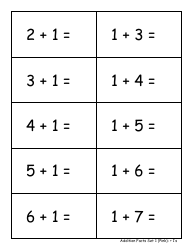 Addition Math Flashcards - Sets, Page 2