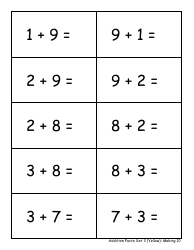 Addition Math Flashcards - Sets, Page 6