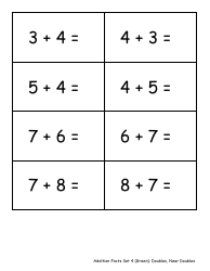 Addition Math Flashcards - Sets, Page 9