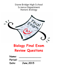 Document preview: Biology Final Exam Review Questions