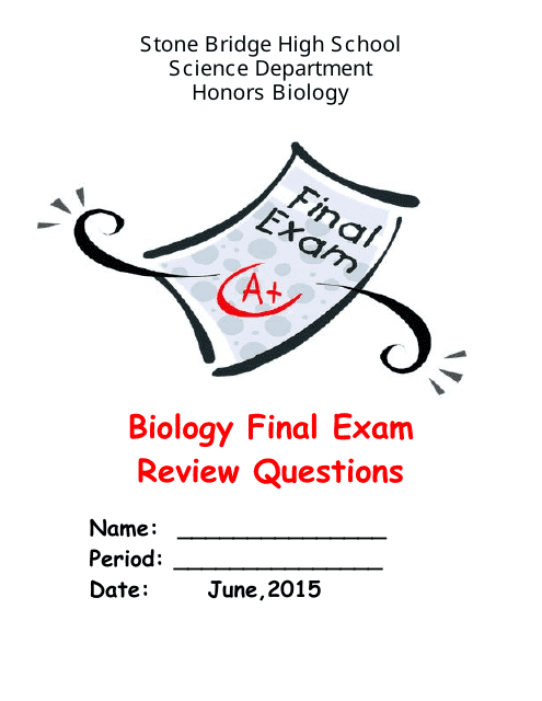 Biology Final Exam Review Questions Download Pdf