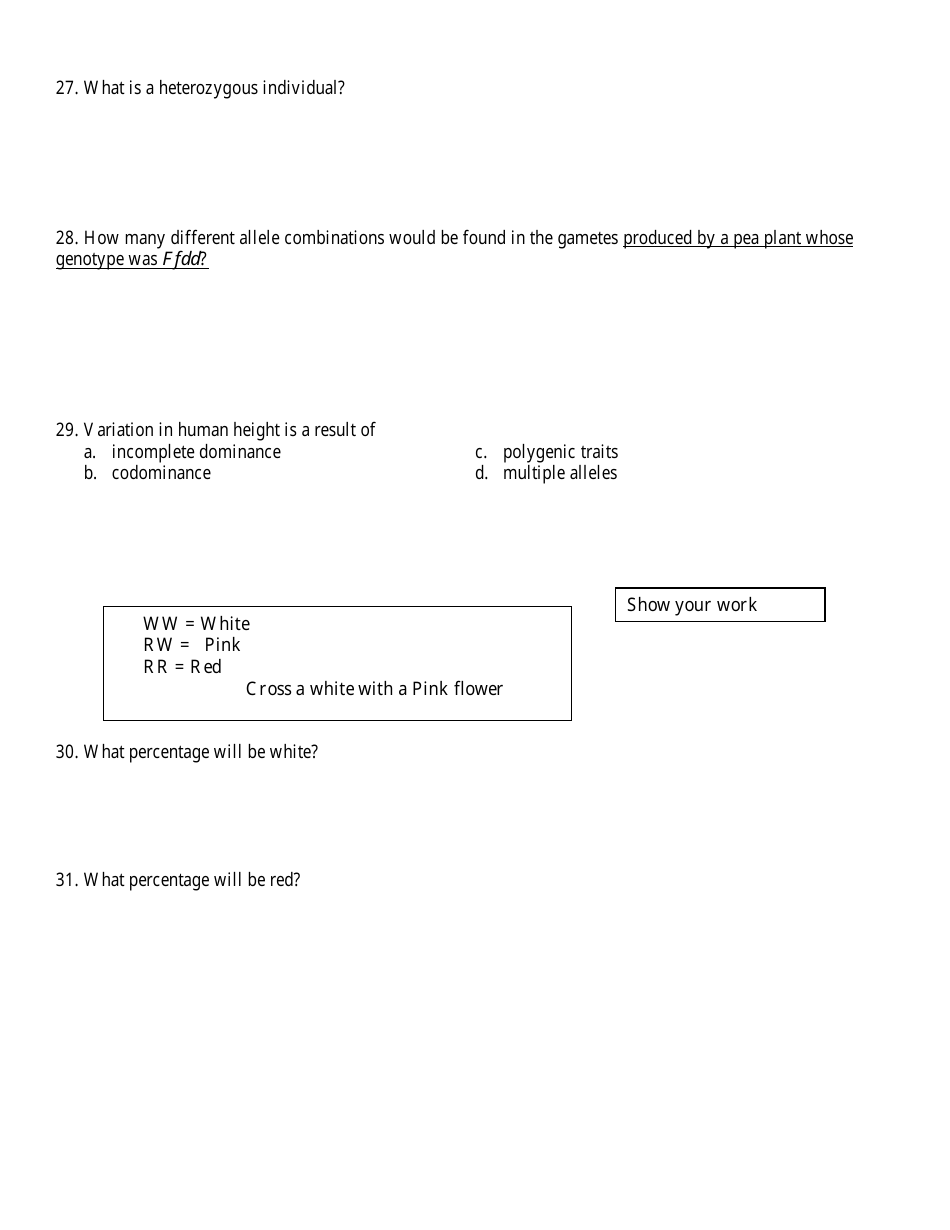 Biology Final Exam Review Questions, Page 5