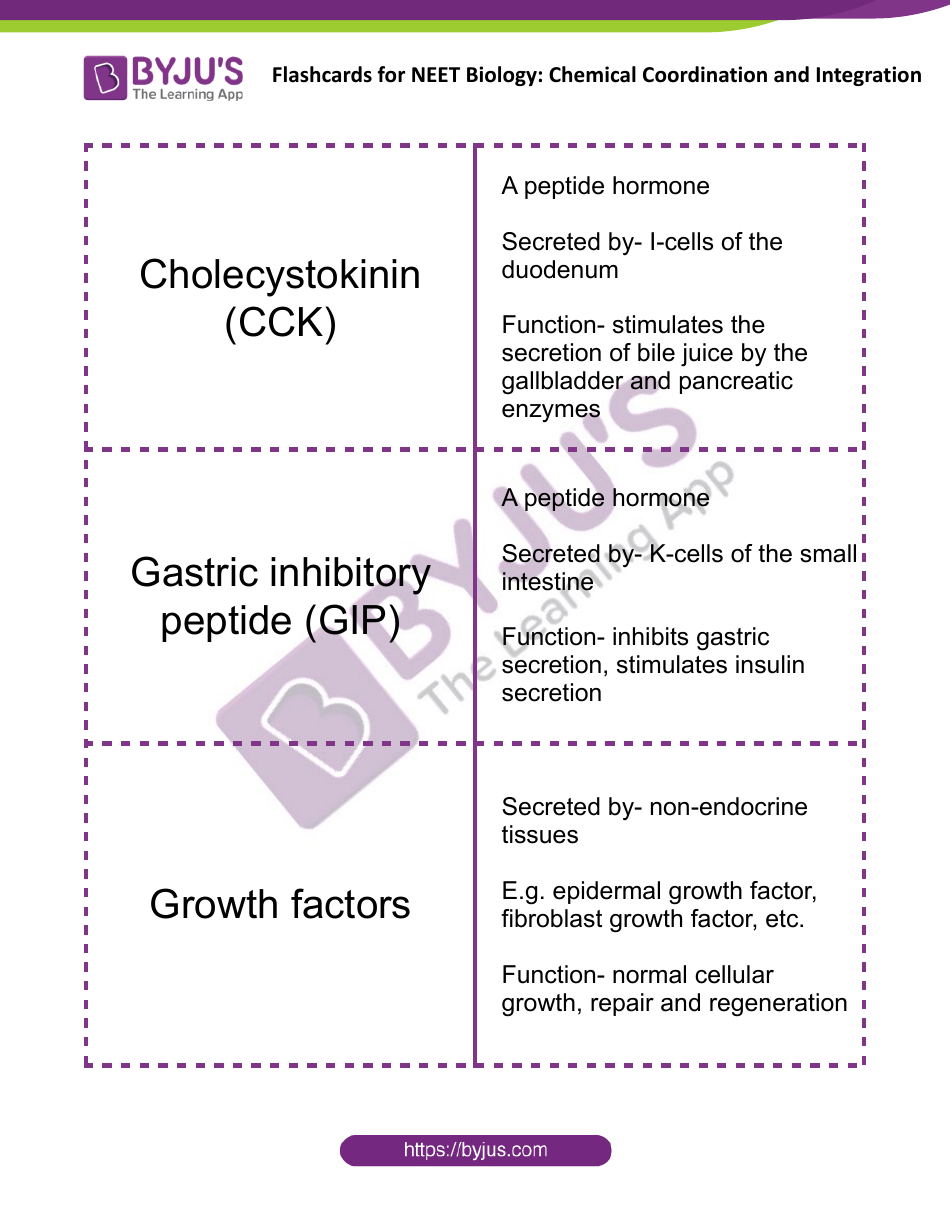 Neet Biology Flashcards - Chemical Coordination and Integration, Page 13