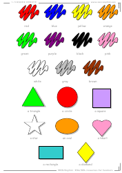 Document preview: English Flashcards - Colors and Shapes