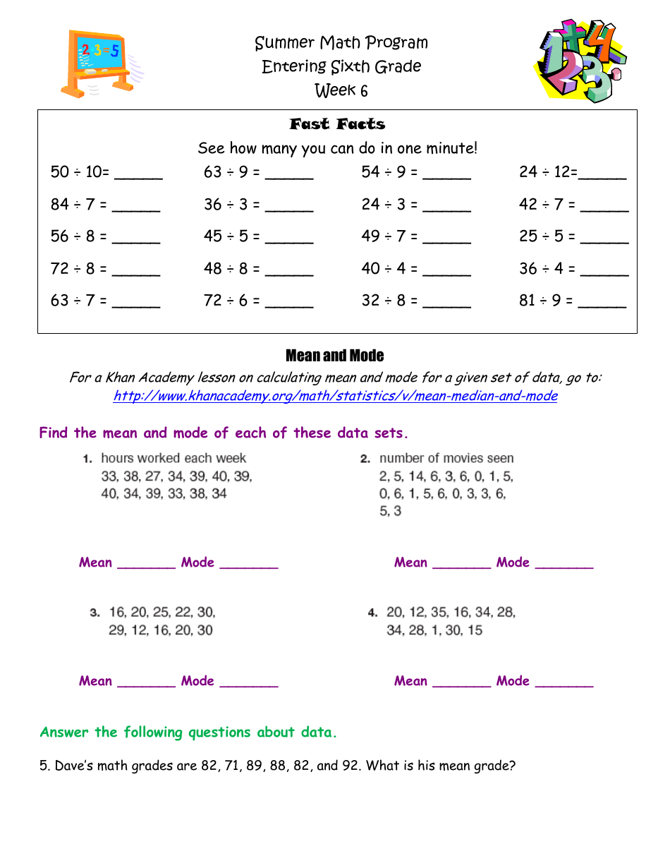 Sixth Grade Summer Math Program, Page 14