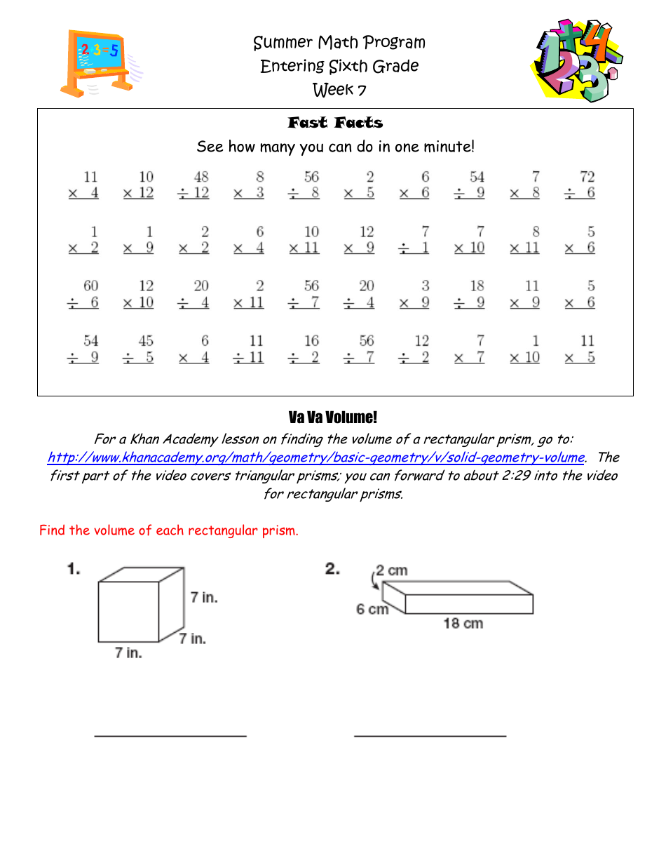 Sixth Grade Summer Math Program, Page 19