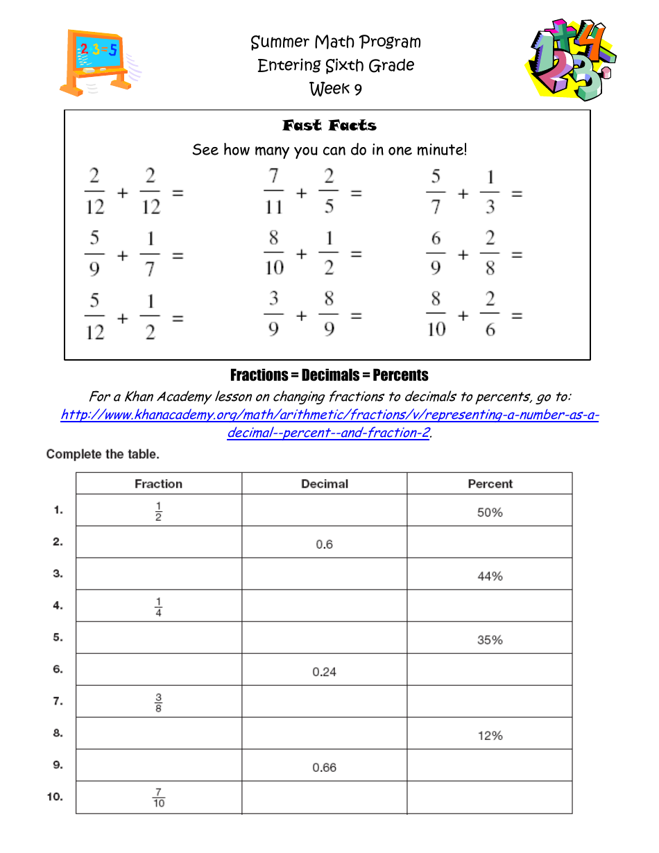 Sixth Grade Summer Math Program, Page 26
