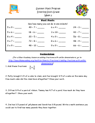 Sixth Grade Summer Math Program, Page 3