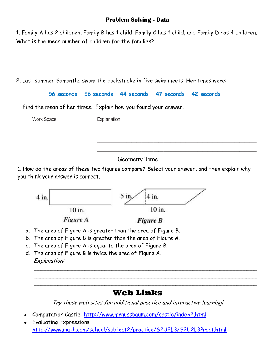 Sixth Grade Summer Math Program, Page 4