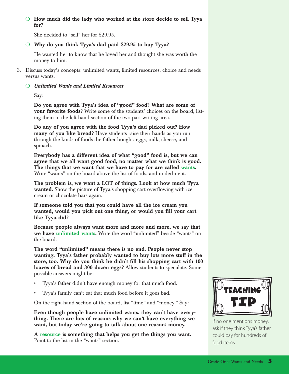 Money Counting Flashcards - Wants and Needs, Page 3