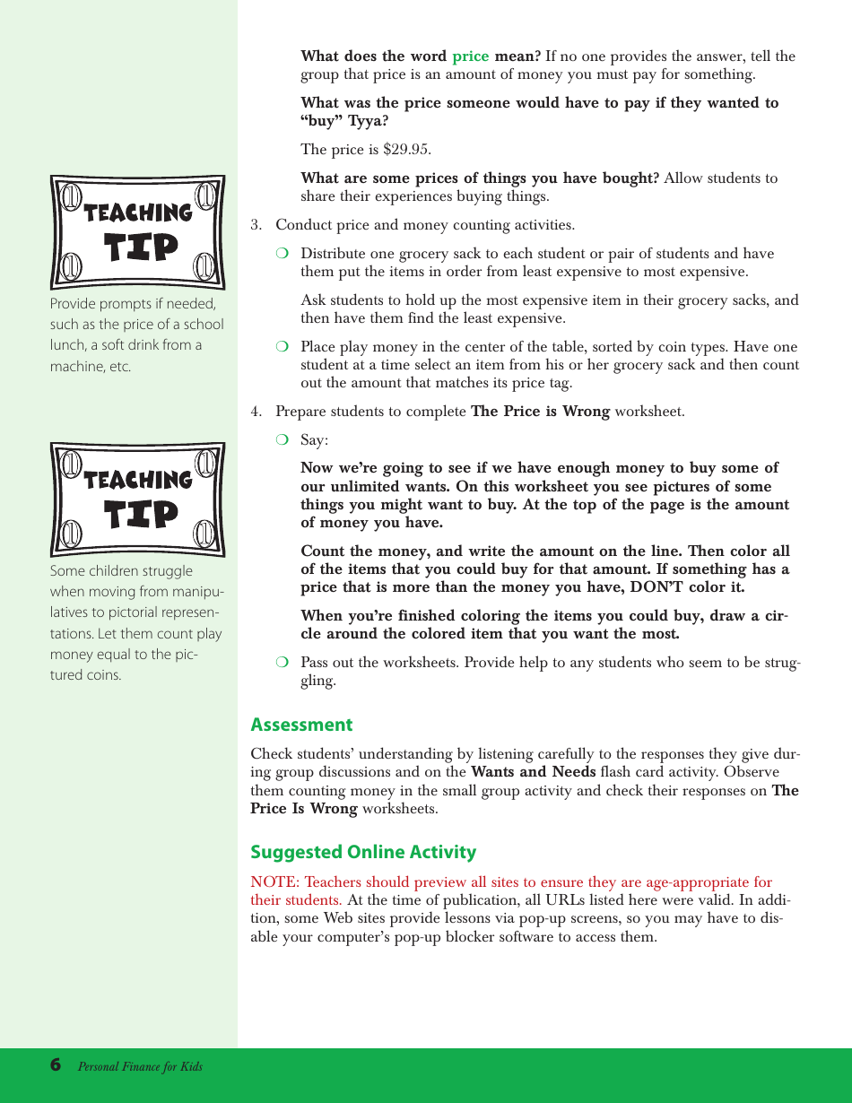 Money Counting Flashcards - Wants and Needs, Page 6