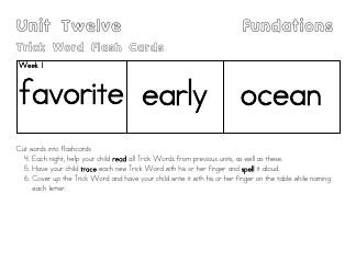 Trick Word Flash Cards, Page 11