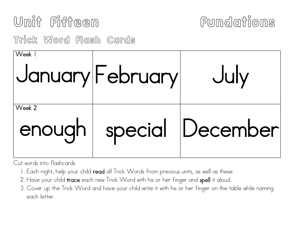 Trick Word Flash Cards, Page 14