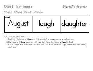 Trick Word Flash Cards, Page 15