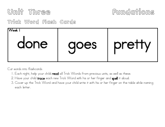 Trick Word Flash Cards, Page 2