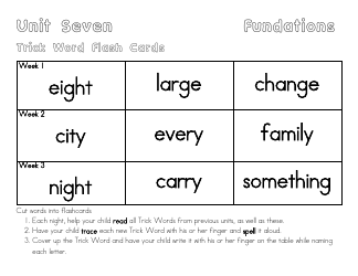 Trick Word Flash Cards, Page 6