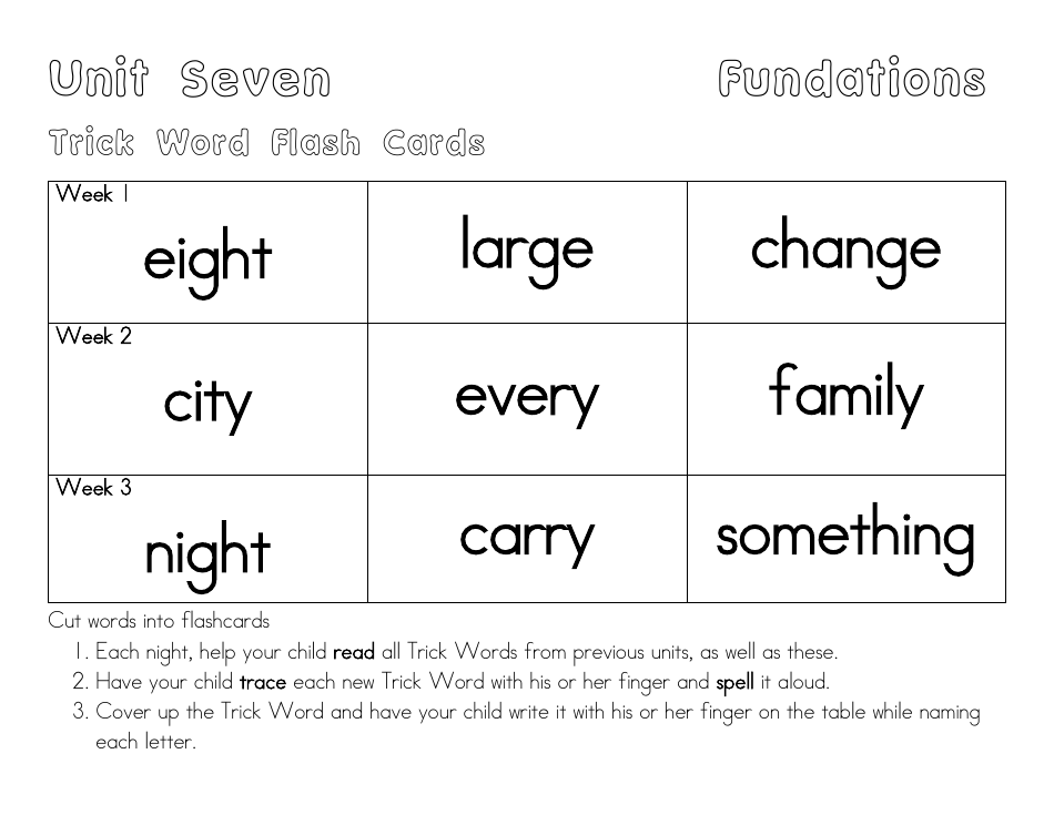 Trick Word Flash Cards, Page 6