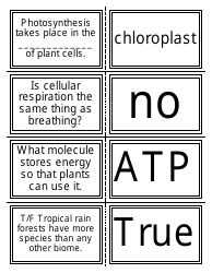Biology Flash Cards, Page 3