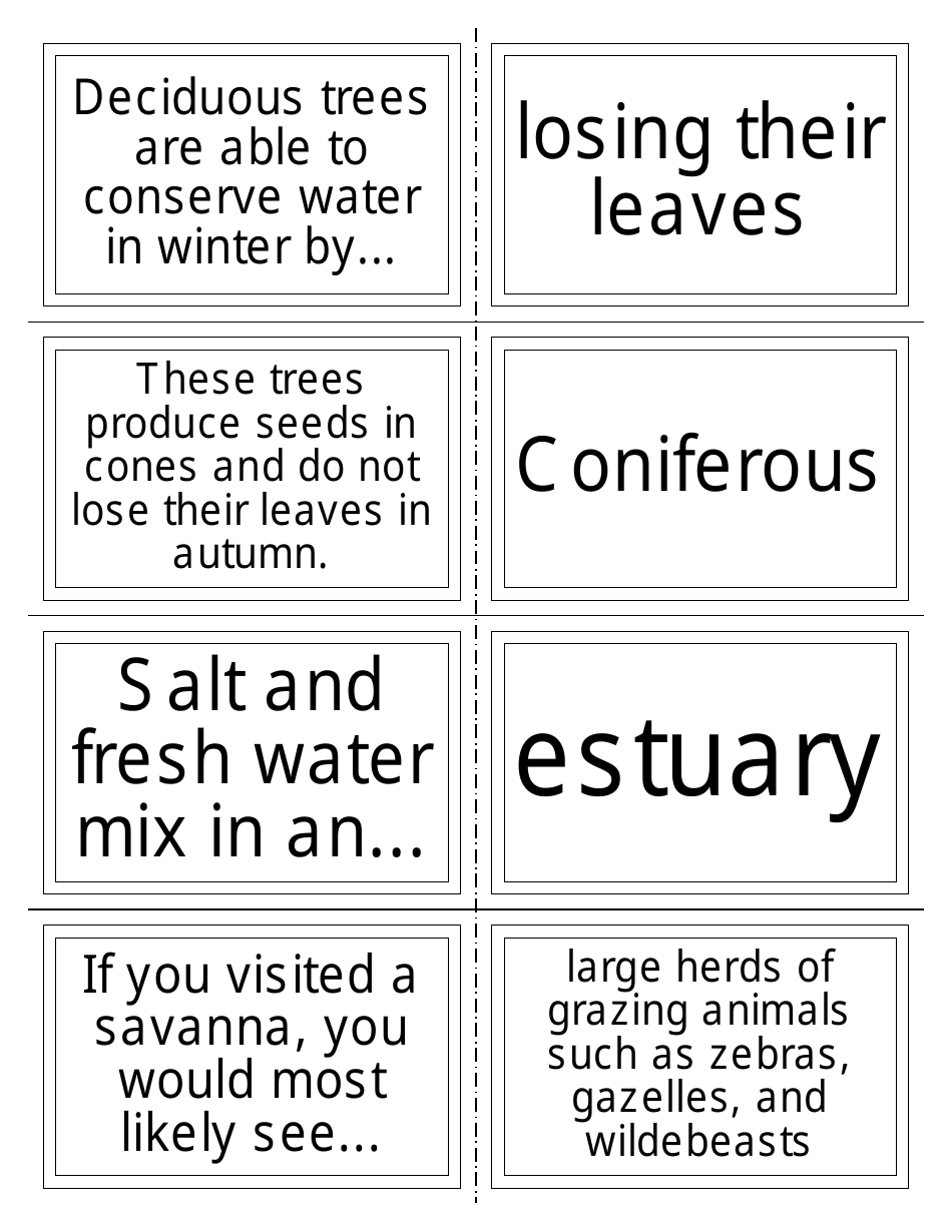 Biology Flash Cards, Page 6