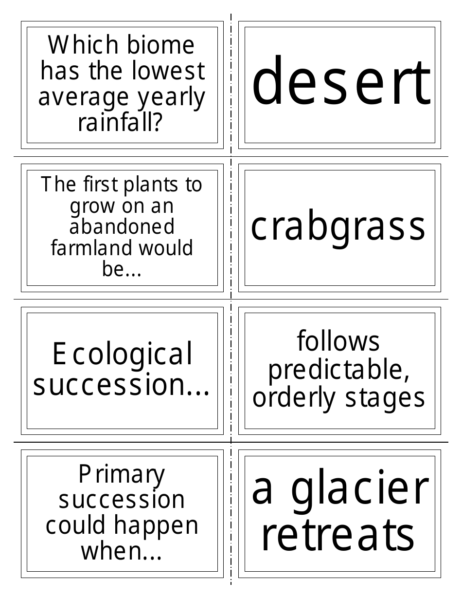 Biology Flash Cards, Page 8