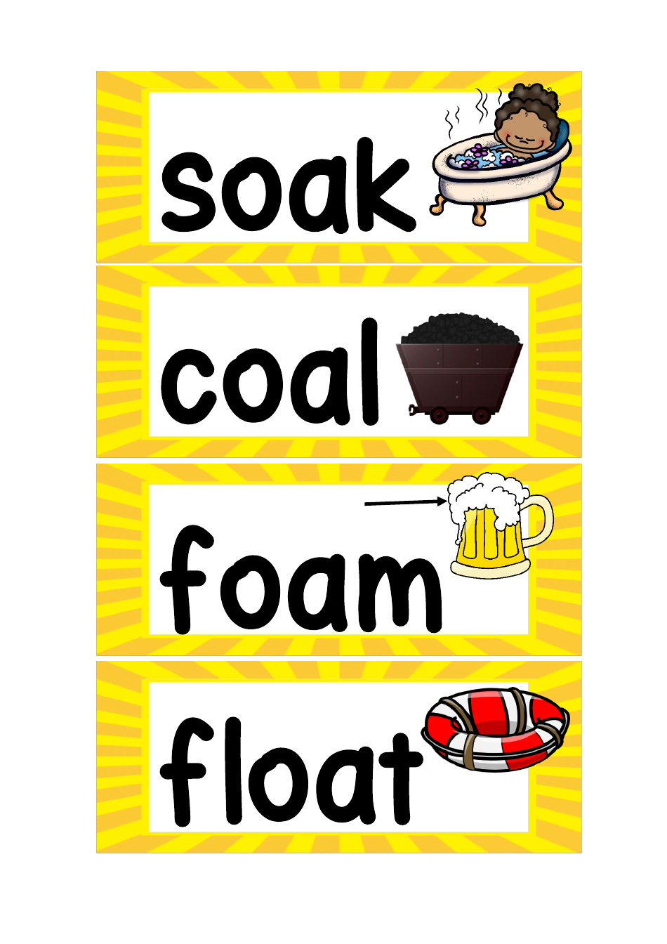 Phoneme Flashcards - Oy, OA  Qu, Page 11