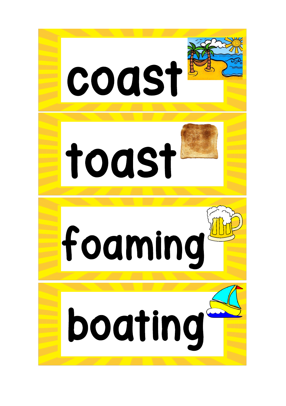 Phoneme Flashcards - Oy, OA  Qu, Page 12