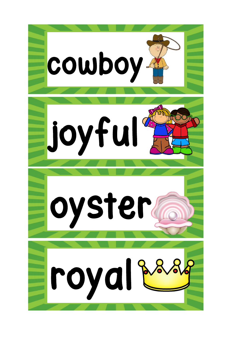 Phoneme Flashcards - Oy, OA  Qu, Page 6
