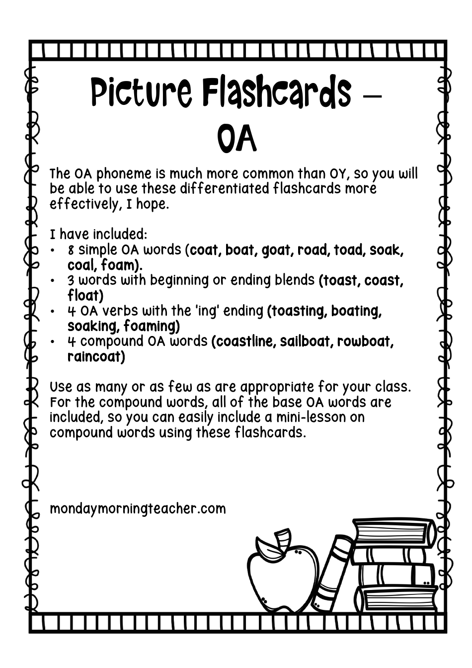 Phoneme Flashcards - Oy, OA  Qu, Page 8
