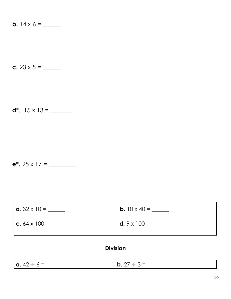 4th Grade Summer Math Work, Page 14
