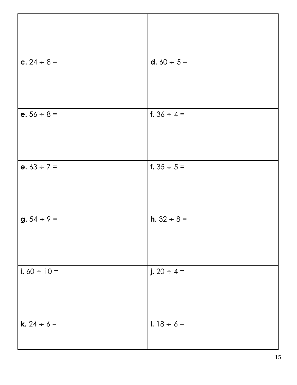 4th Grade Summer Math Work, Page 15