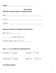 4th Grade Summer Math Work, Page 5