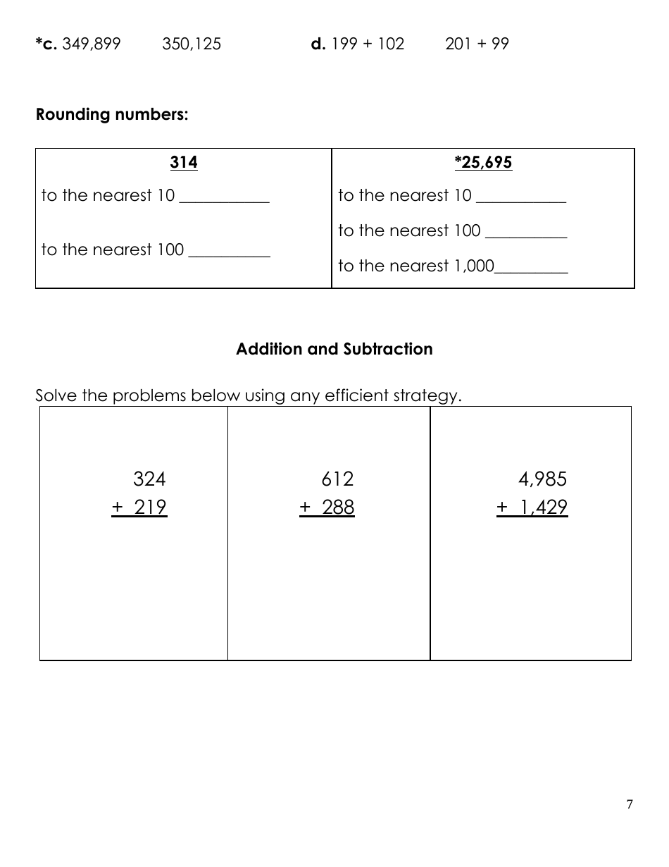 4th Grade Summer Math Work, Page 7