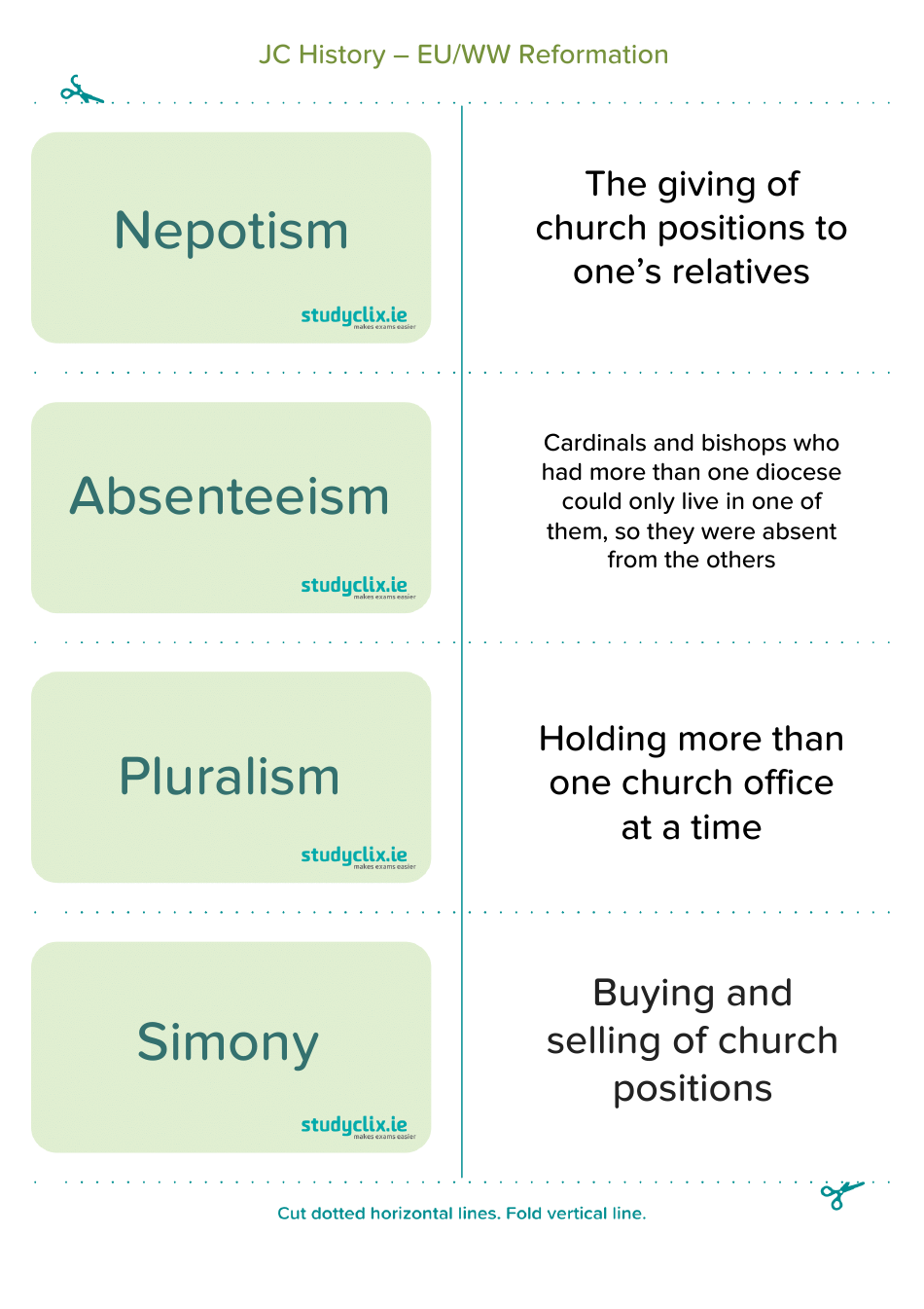 History Flashcards - Reformation Download Printable PDF | Templateroller