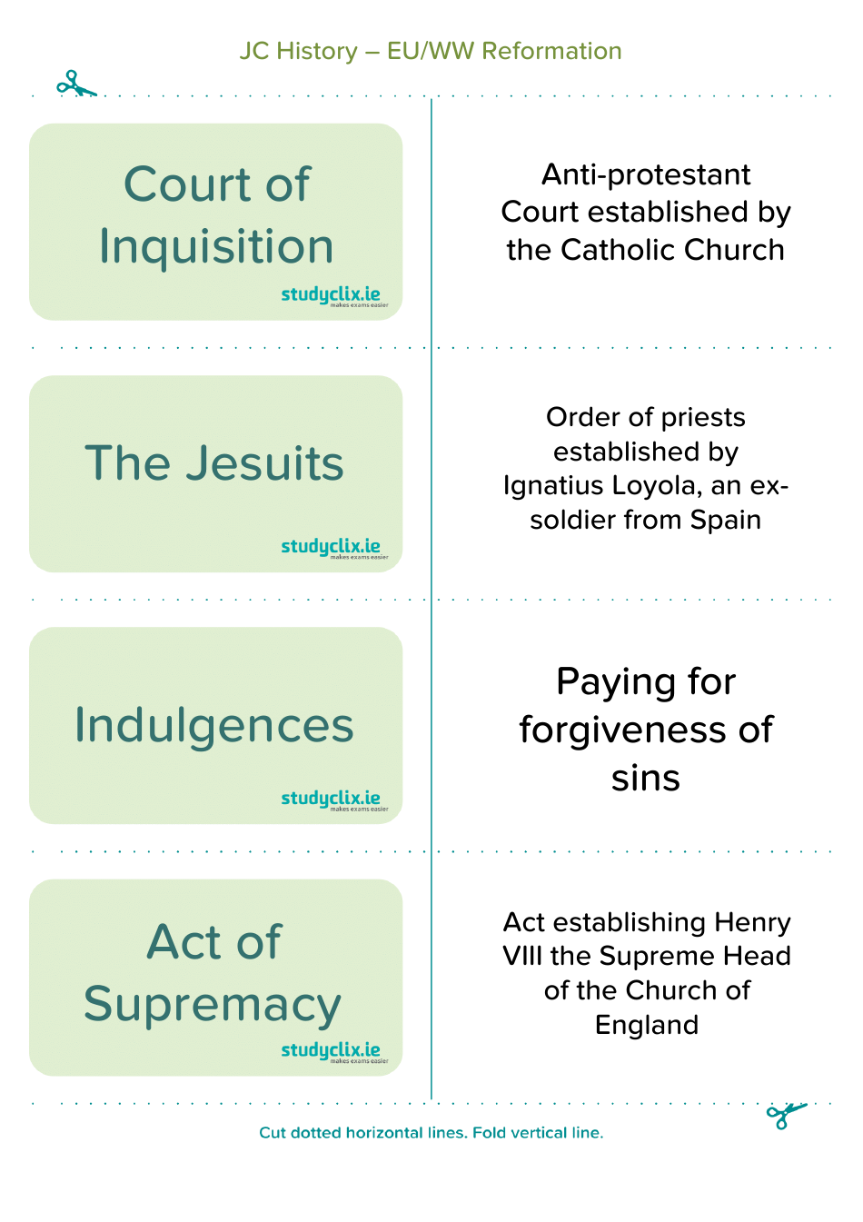History Flashcards - Reformation, Page 6