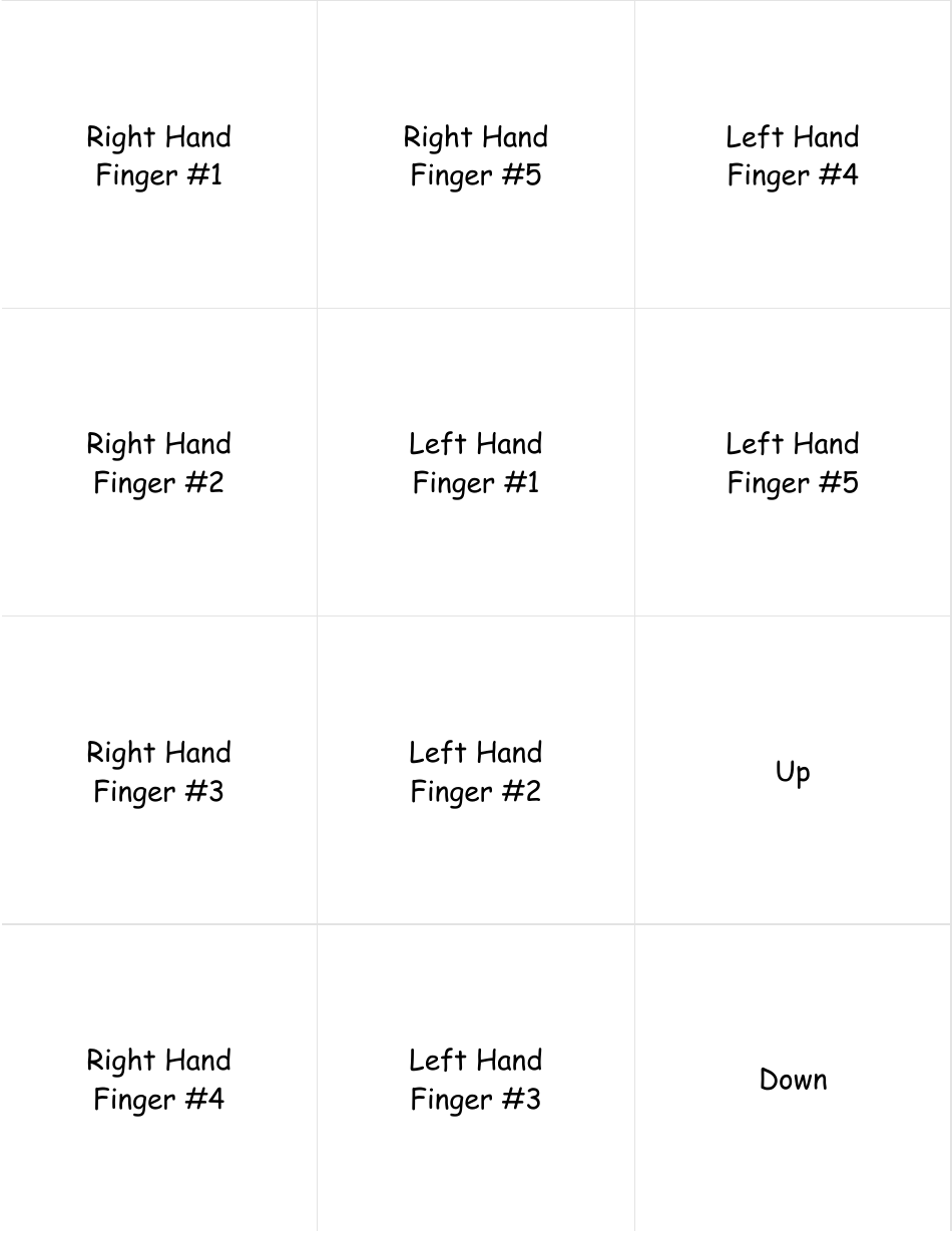 Piano Keys Flashcards, Page 1