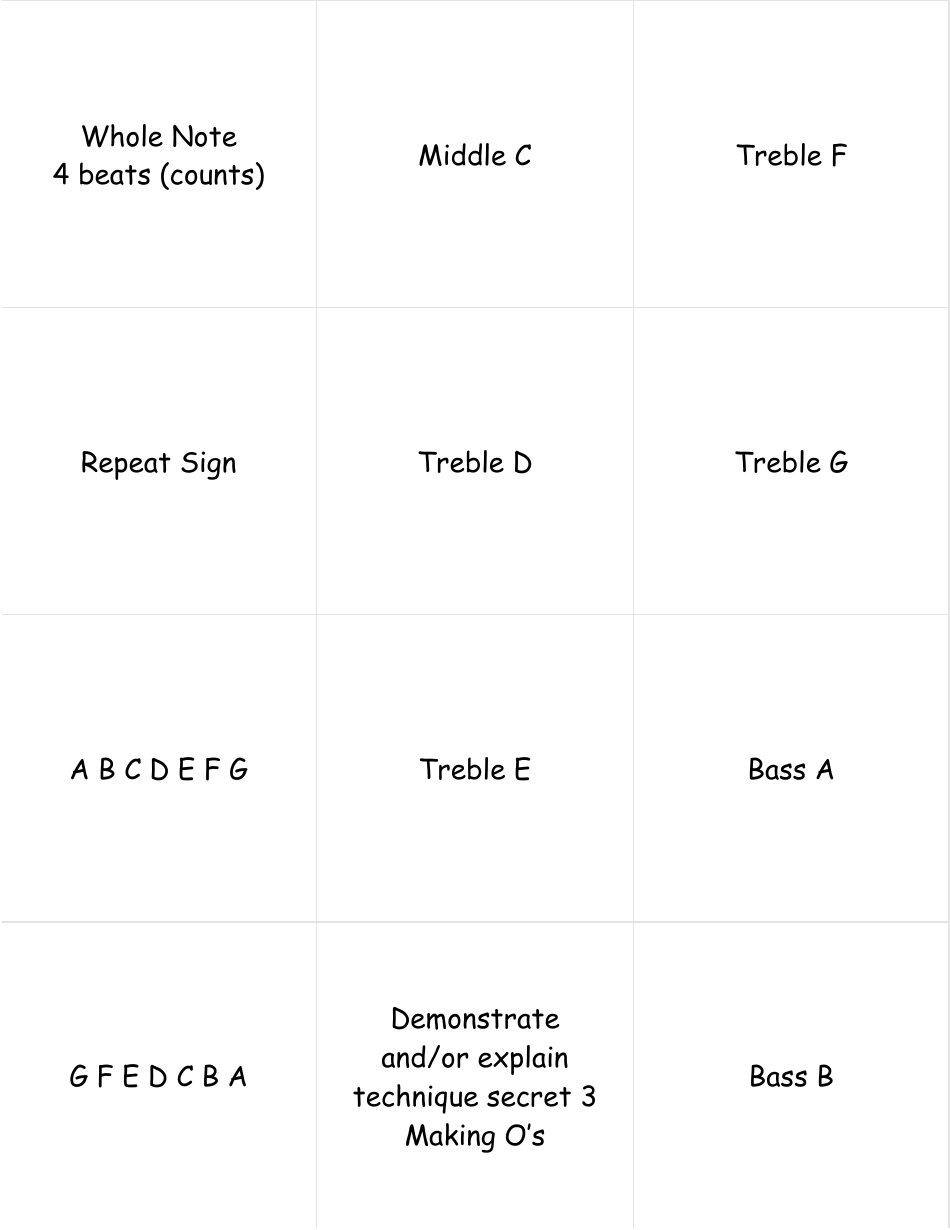 Piano Keys Flashcards, Page 3