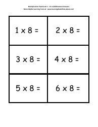 Document preview: Multiplication Flashcards - 1 Through 12 X 8