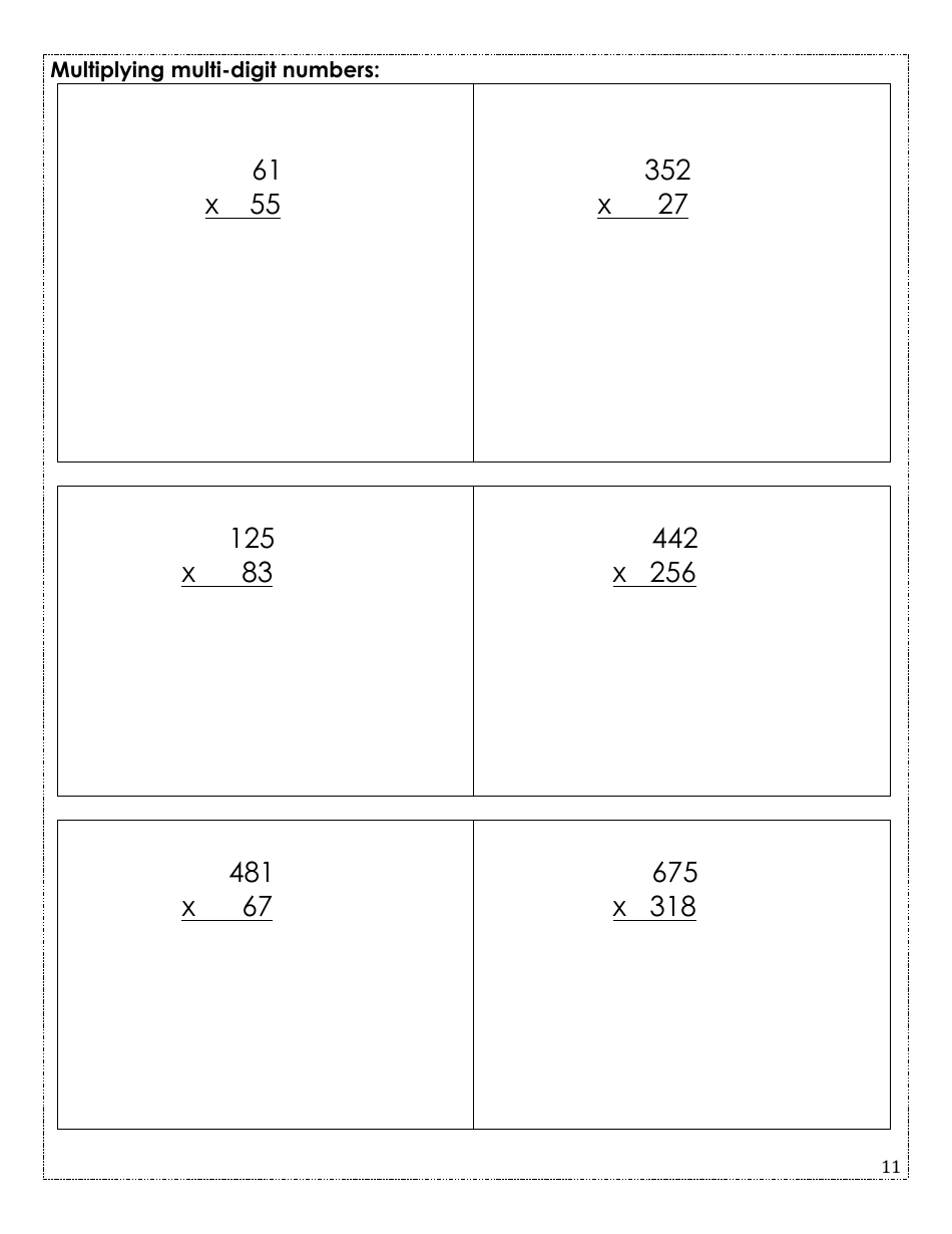 Rising Fifth Grade Math Summer Packet, Page 11