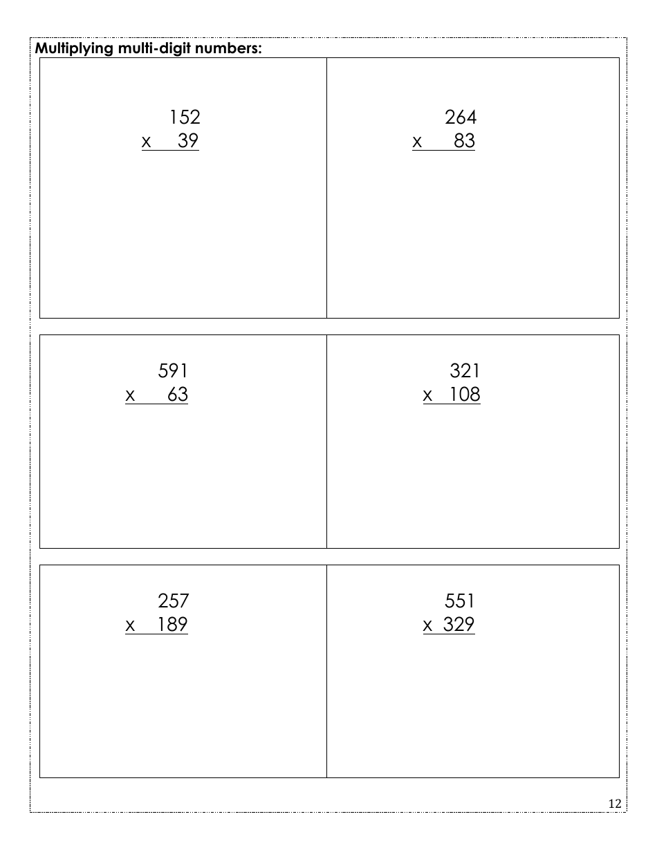 Rising Fifth Grade Math Summer Packet, Page 12