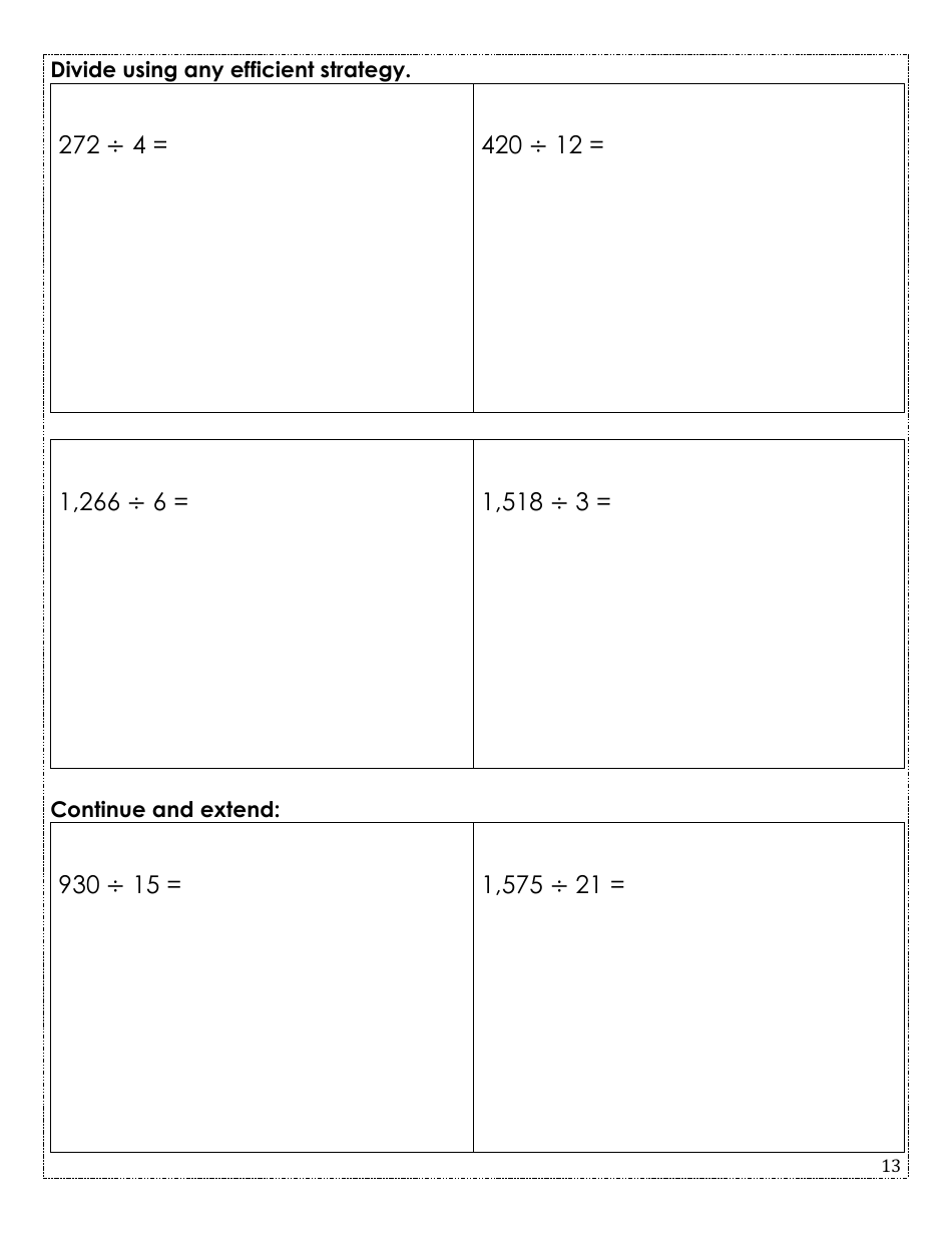 Rising Fifth Grade Math Summer Packet, Page 13