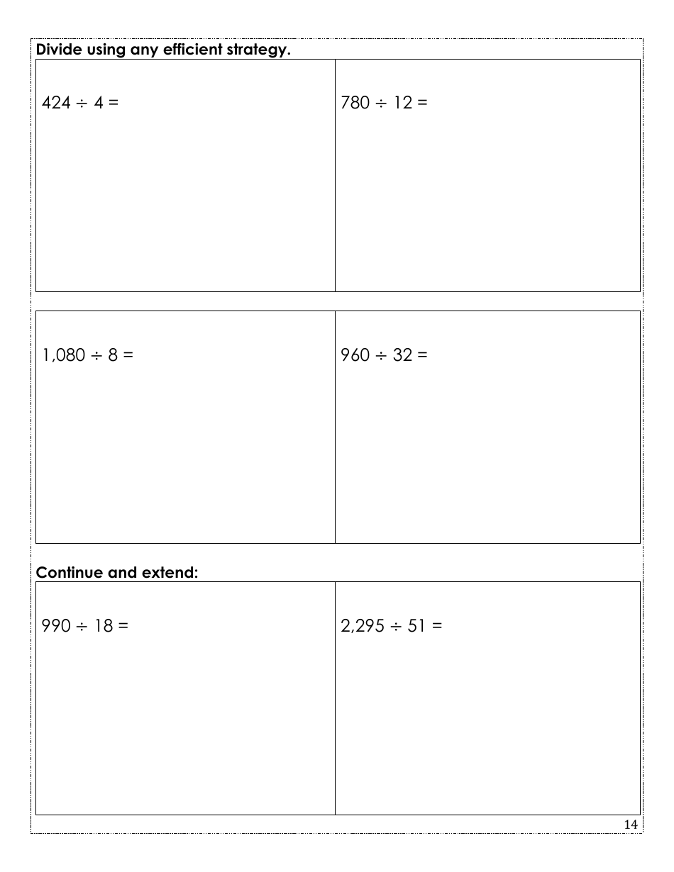 Rising Fifth Grade Math Summer Packet, Page 14