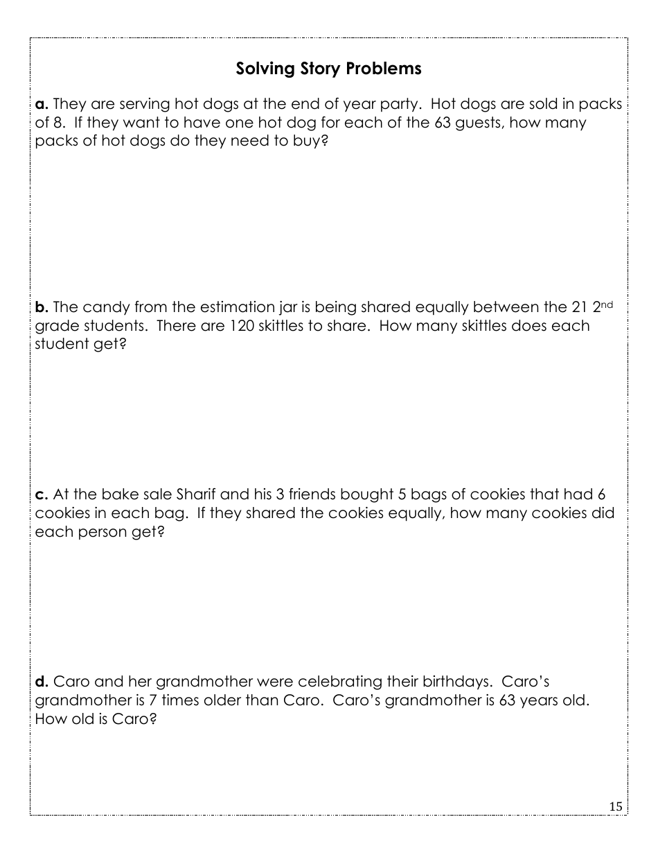 Rising Fifth Grade Math Summer Packet, Page 15